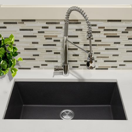 Nantucket Sinks 33-inch Undermount Granite Composite Sink in Black PR3320-BL-UM